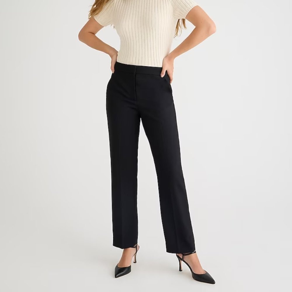JCREW Kate straight-leg pant in four-season stretch - Black size 4